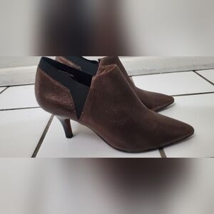 Donald J. Pliner Tillie Mixed Media  Brown Ankle Boots